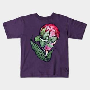 Vibrant Peony Dancer Kids T-Shirt